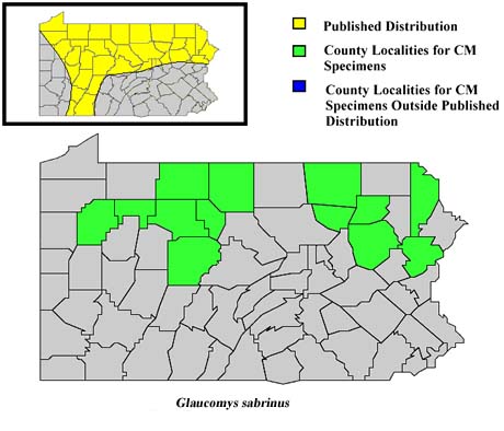Pennsylvania Counties for Northern Flying Squirrel
