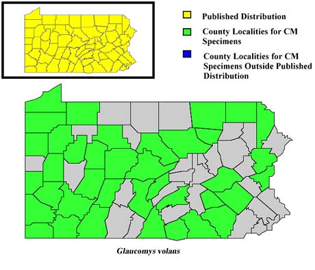 Pennsylvania Counties for Southern Flying Squirrel