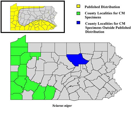 Pennsylvania Counties for Fox Squirrel