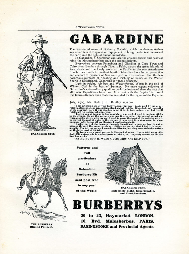 old ad for Burberrys store