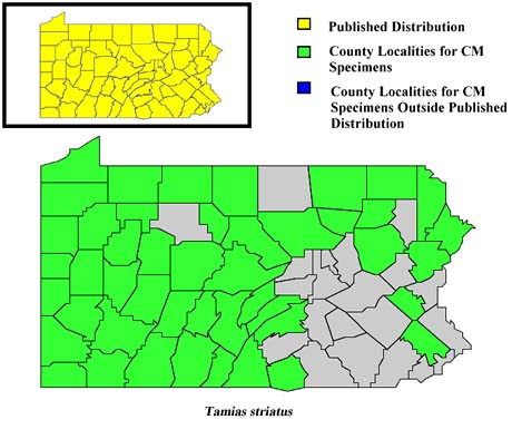 Pennsylvania Counties for Eastern Chipmunk